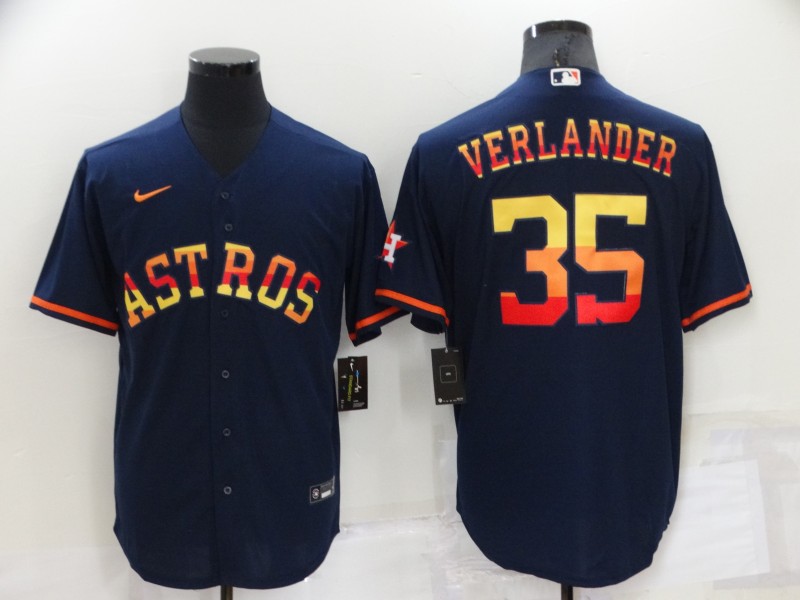 Men's NavyHouston Astros #35 Justin Verlander 2022  Cool Base Stitched Jersey